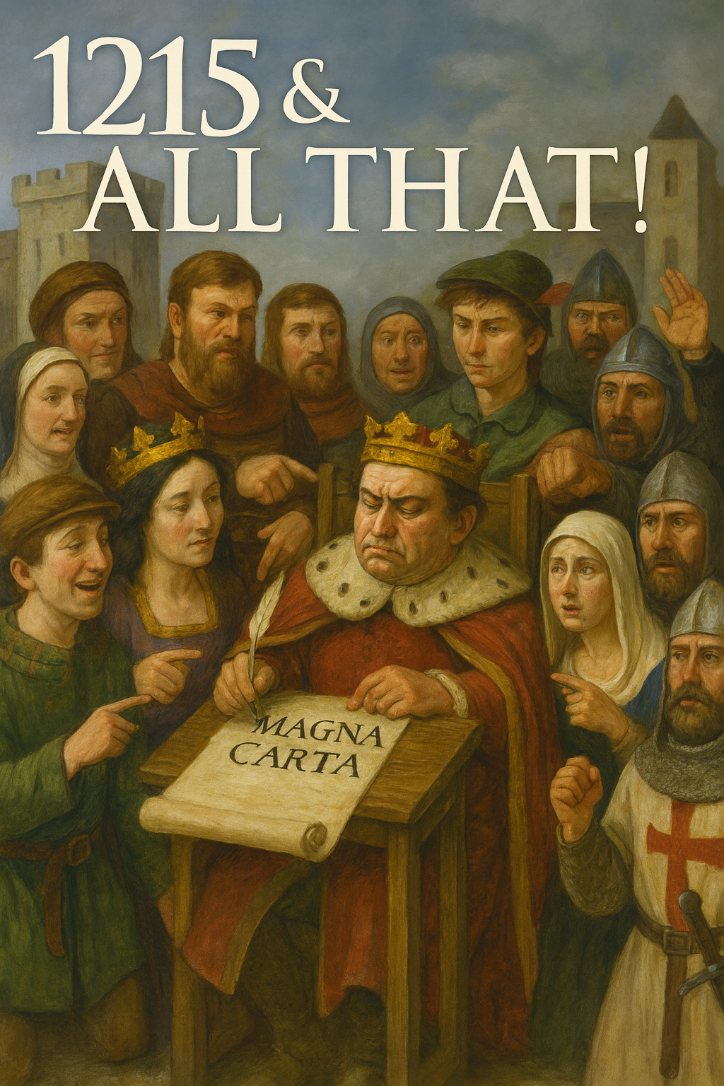 Cover showing King John forced to sign Magna Carta